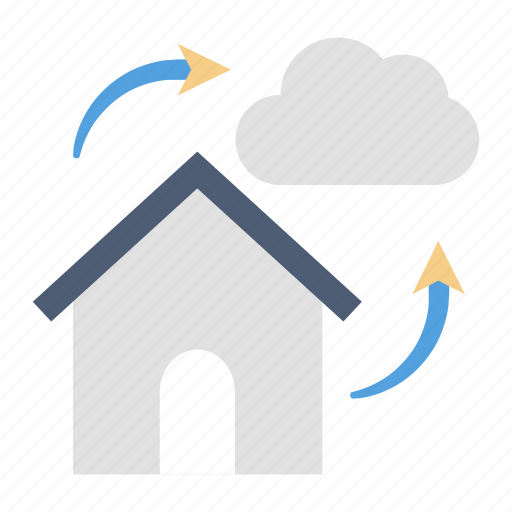 Cloud connection, cloud server, house connection, house database, house weather, weather icon - Download on Iconfinder