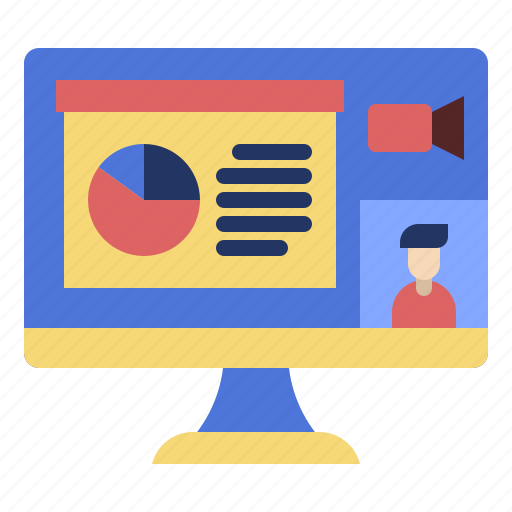Workfromhome, presentation, meeting, conference, chart, piechart icon - Download on Iconfinder