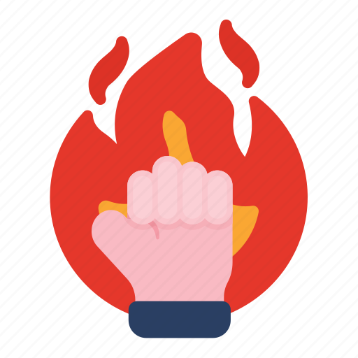 Burn, danger, fire, flame, hand, heat, palm icon - Download on Iconfinder