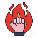 burn, danger, fire, flame, hand, heat, palm