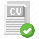 approved, curriculum, vitae, cv, employee, checkmark