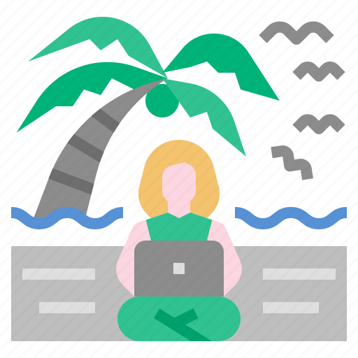 Workation, freelance, vacation, staycation, digital nomad, work from anywhere, remote working icon - Download on Iconfinder