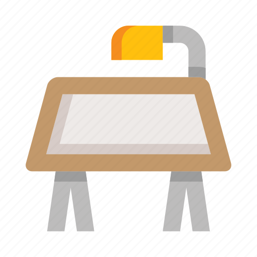 Furniture, table, drawing, architect, lamp, work, office icon - Download on Iconfinder