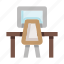 furniture, table, computer, desk, armchair, workplace, office 