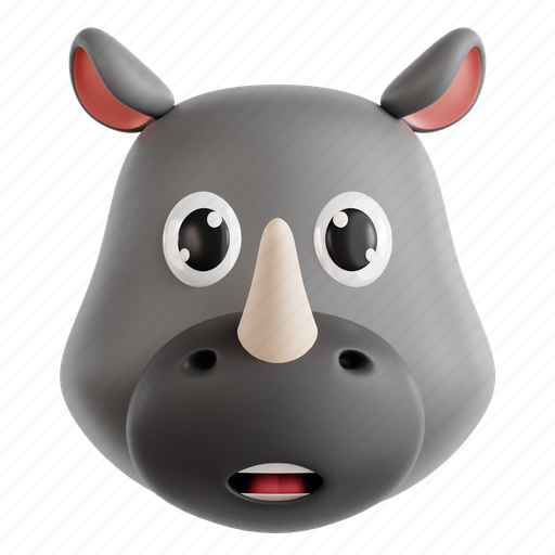 Rhino, horn, mammal, rhinoceros, african rhino 3D illustration - Download on Iconfinder