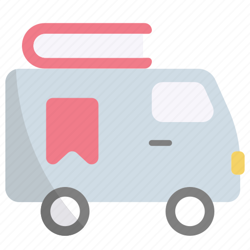 Van, library, vehicle, book, car, reading icon - Download on Iconfinder