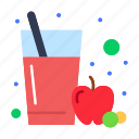 apple, fruit, glass, juice