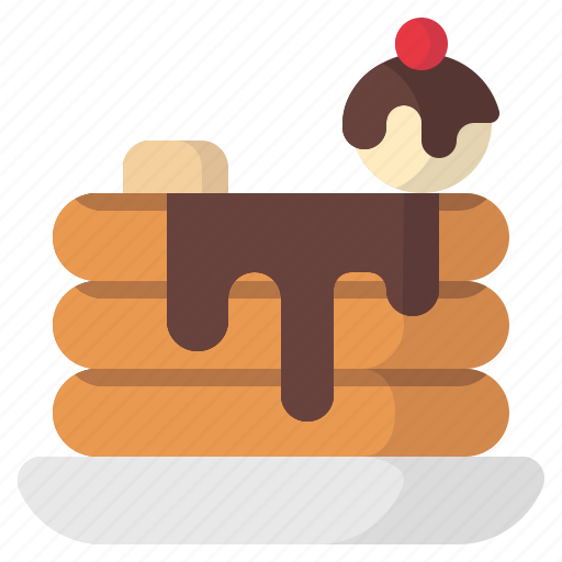 Pancake, dessert, bakery, chocolate, sweet, syrup icon - Download on Iconfinder
