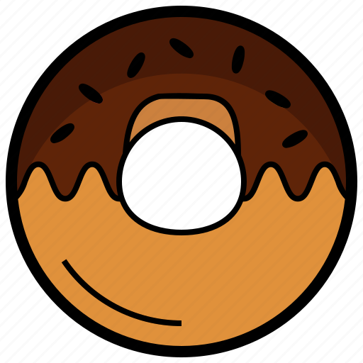 Donut, dough, sweet, chocolate, food, and, restaurant icon - Download on Iconfinder
