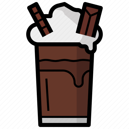 Milkshake, chocolate, drink, food, dessert, and, restaurant icon - Download on Iconfinder