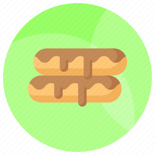 Eclair, pastry, chocolate, dessert, french, filled, sweet icon - Download on Iconfinder