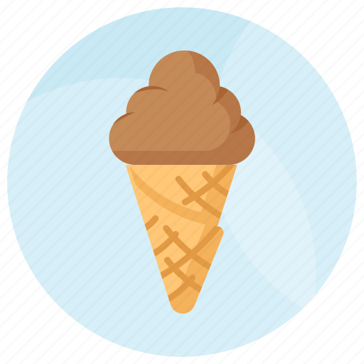 Ice cream, cone, chocolate, dessert, frozen, food, gelato icon - Download on Iconfinder