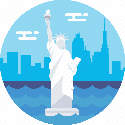 Colossal neoclassical sculpture, liberty enlightening the world, liberty island, new york harbor, statue of liberty icon - Download on Iconfinder