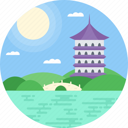 China, hangzhou, hangzhou tourism, leifeng pagoda, octagonal pagoda in hangzhou icon - Download on Iconfinder