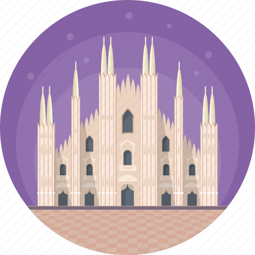 Italy, largest church in italy, milan cathedral, milano, milano famous building icon - Download on Iconfinder