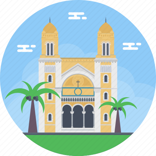 Avenue habib bourguiba, cathedral of st. vincent de paul, roman catholic church located in tunis, tunis, tunisia icon - Download on Iconfinder