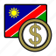 dollar, exchange, namibia, money, payment, coin 