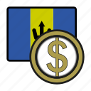 barbados, coin, dollar, exchange, payment, money