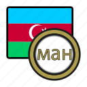 azerbaijan, coin, exchange, manat, money, payment