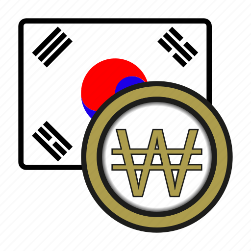 Coin, exchange, won, money, payment, south korea, south korea flag icon - Download on Iconfinder