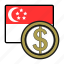coin, dollar, exchange, singapore, money, payment 