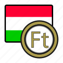 coin, exchange, forint, hungary, money, payment