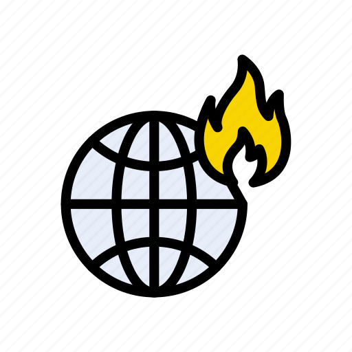 Burn, disaster, fire, global, world icon - Download on Iconfinder