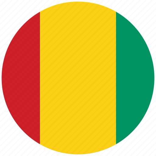 Flag of guinea, guinea, guinea's circled flag, guinea's flag icon - Download on Iconfinder