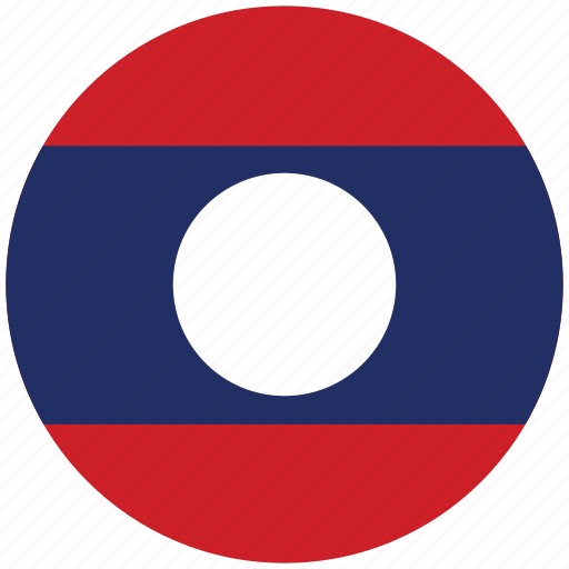 Flag of laos, laos, laos's circled flag, laos's flag icon - Download on Iconfinder