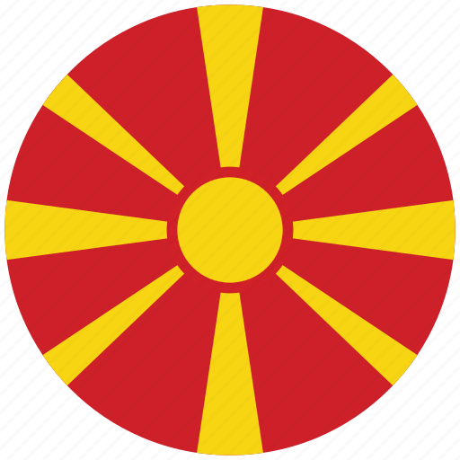 Flag of macedonia, macedonia, macedonia's circled flag, macedonia's flag icon - Download on Iconfinder