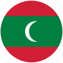 flag of maldives, maldives, maldives's circled flag, maldives's flag 