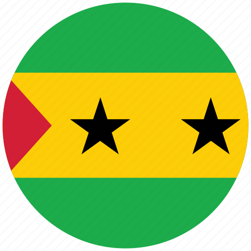 Flag of sao tome, sao tome, sao tome's flag, sau tome's circled flag icon - Download on Iconfinder