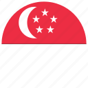 flag of singapore, singapore, singapore's circled flag, singapore's flag 