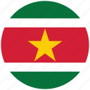 flag of suriname, suriname, suriname&#x27;s circled flag, suriname&#x27;s flag