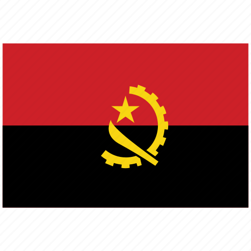 Angola, angola's flag, angola's square flag, flag of angola icon - Download on Iconfinder