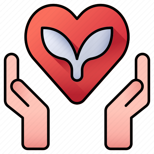 Love, leaves, leaf, heart, hands, ecology, plant icon - Download on Iconfinder