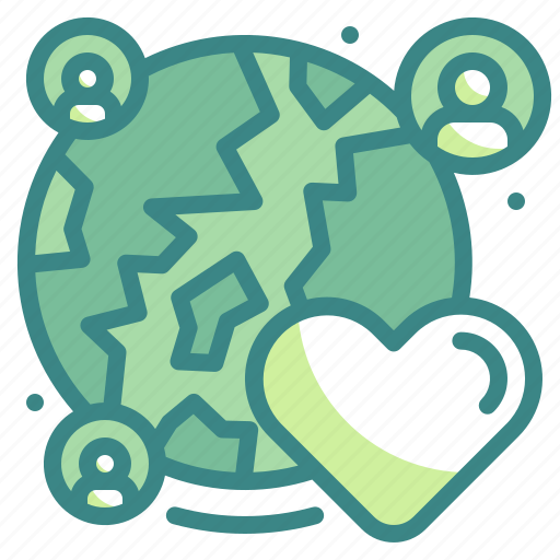 Earth, solidarity, humanitarian, cooperate, heart icon - Download on Iconfinder