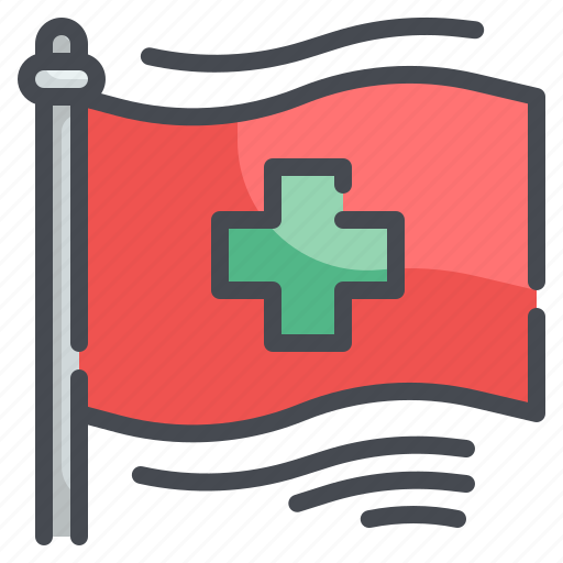 Cross, flag, hospital, medical, peaceful icon - Download on Iconfinder