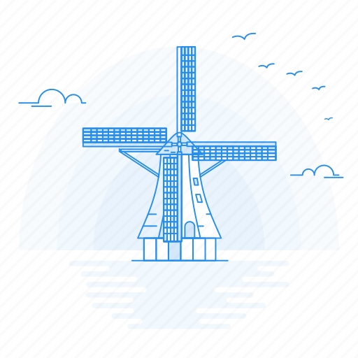 Architecture, kinderdijk, landmark, monument, of, windmills icon - Download on Iconfinder