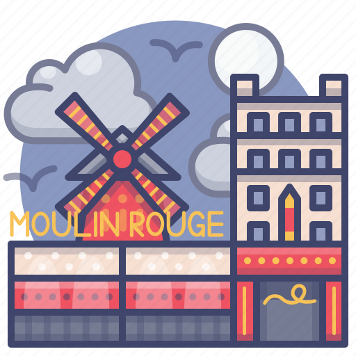 Landmark, moulin, paris, rouge icon - Download on Iconfinder