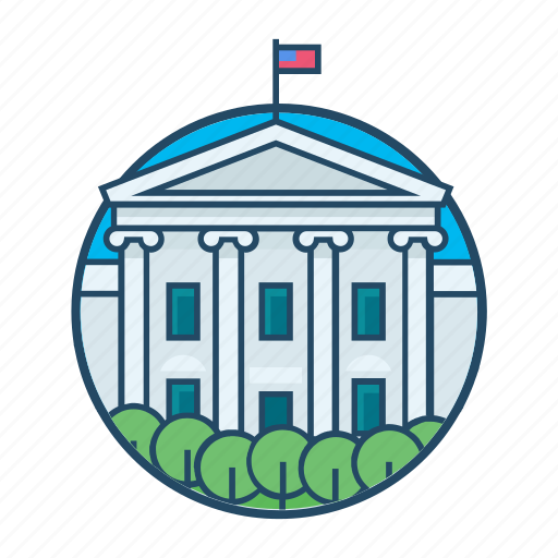 American, famous building, government, landmark, president, washington dc, white house icon - Download on Iconfinder