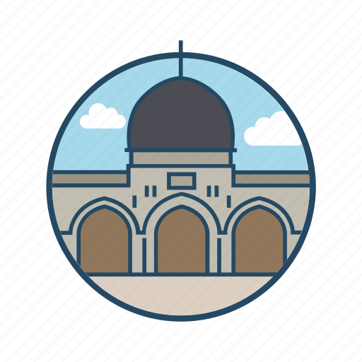 Al aqsa mosque jerusalem, dome, famous building, historical, islamic, jerusalem, landmark icon - Download on Iconfinder