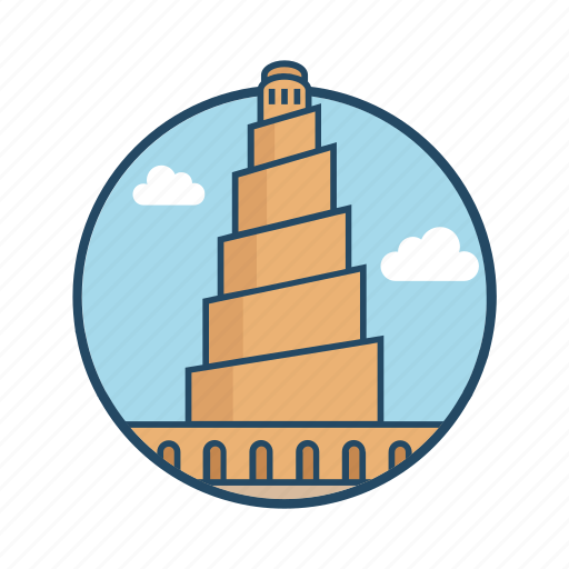 Abbasid, caliph al-mutawakkil, famous building, historical, landmark, minaret of samarra iraq, mosque icon - Download on Iconfinder