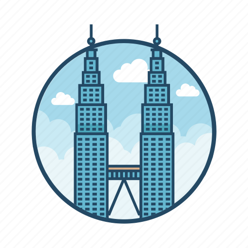 Engraved, famous building, kuala lumpur, landmark, malaysia, tower, twin icon - Download on Iconfinder