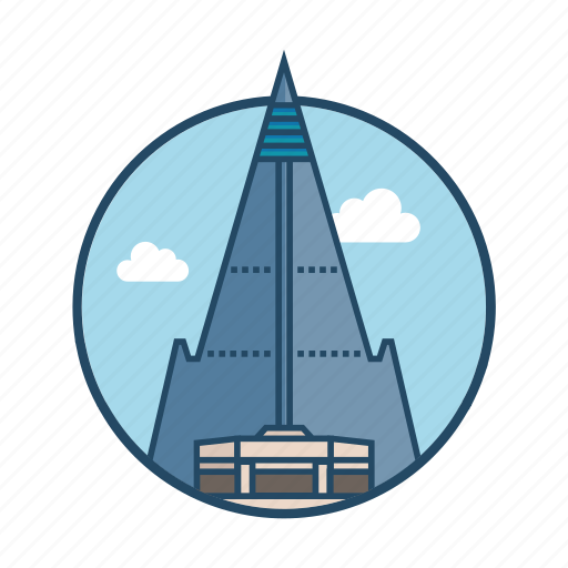 City, famous building, hotel, landmark, north korea, ryugyong hotel pyongyong, tower icon - Download on Iconfinder