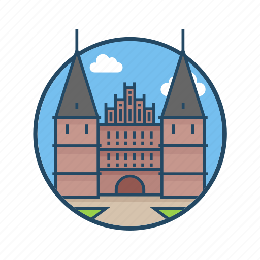 Europe, famous building, germany, hanseatic, holstentor, landmark, luebeck icon - Download on Iconfinder