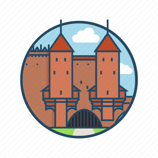 Castle, europe, faded, famous building, landmark, poland, warsaw barbican icon - Download on Iconfinder