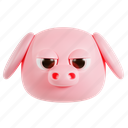 pig, pink, animal, farm, piglet, head 