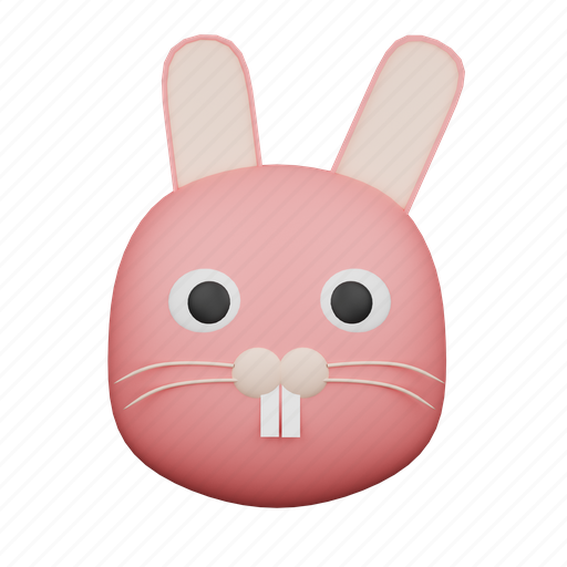 Rabbit, head, bunny, animal, pet 3D illustration - Download on Iconfinder