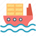 barge, cargo, boat, delivery, sea, shipping, transportation
